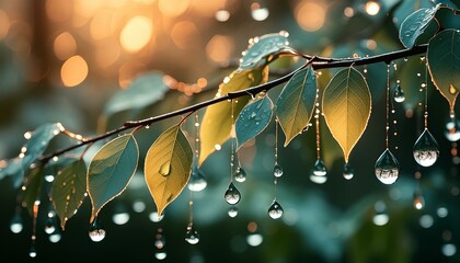 Canvas Print - leaves in the rain