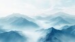 © YOGI C - mystical mountain mists rise above a serene blue and white sky