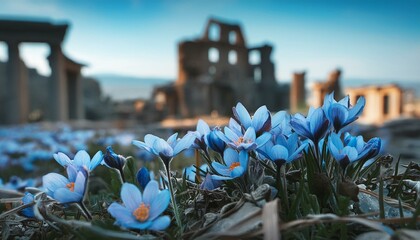 Wall Mural - fleur, nature, printemps, ciel, été, paysage, fleur, plante, jardin, champ, montagne, gazon, fleures, 