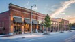 © Naknakhone - Newly constructed retail and business building with awning, currently offering space for purchase or rental in a combined storefront and office setting. copy space for text.