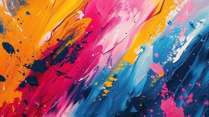 Canvas Print - abstract painting with bold brushstrokes and splashes of color