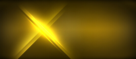 Poster - An electric blue light shines like an astronomical object against the darkness, casting tints and shades on the horizon, creating a triangular lens flare in the amber sky