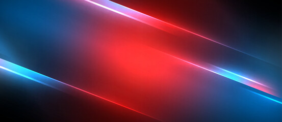 Aufkleber - A vibrant display of colorfulness with a mix of purple, pink, violet, and magenta hues from red and blue light beams against a black background resembling gas in outer space