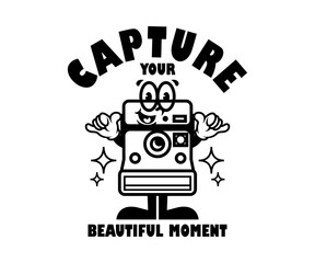 Sticker - cartoon character of camera Graphic Design for T shirt Street Wear and Urban Style