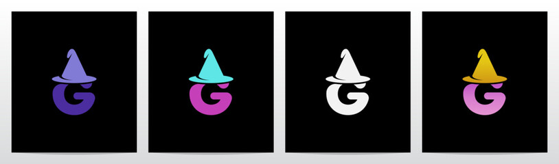 Wizard Magician Witch Hat on Letter Initial Logo Design G