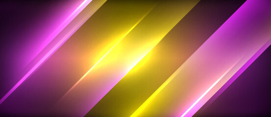 Aufkleber - A vibrant yellow and purple stripe illuminates a dark backdrop, creating a stunning visual effect. The mix of colors adds a touch of colorfulness to the entertainment setting