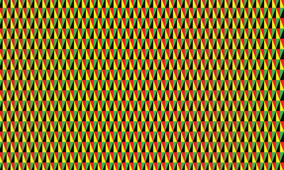 Poster - abstract simple black red yellow green triangle pattern.