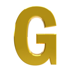 Wall Mural - Letter G gold with transparent background