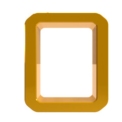 Sticker - gold number 0 on a transparent background