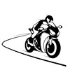 Motorcycle racer silhouette vector illustration
