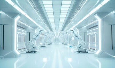 Wall Mural - industry, technology, robotic arm, factory, production