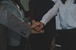 © Kansuda - Business people shaking hands after meeting. colleagues handshaking after conference. Greeting deal, teamwork partnership cooperate concept.