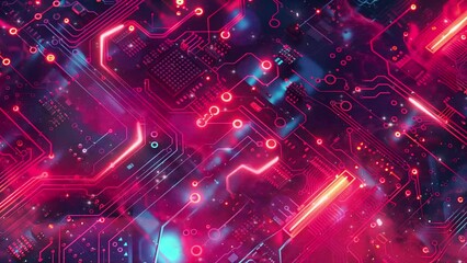 computer and hardware illustration. circuit board background texture . seamless looping overlay 4k virtual video animation background