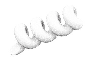 Poster - Grainy spring with noise texture. Dotted stipple curve spiral isolated on white background. Vector gradient grunge shape with shadows.
