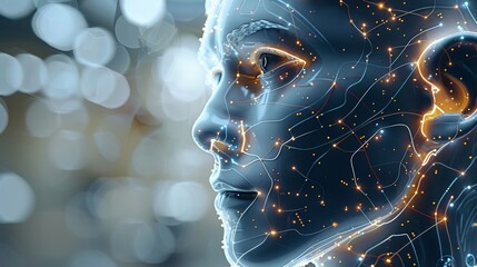 Leinwandbilder - Representing artificial super intelligence as a human invention. Generative AI.