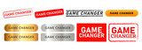 Fototapeta  - game changer rectangle button and square rubber stamp design label sticker
