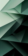 Wall Mural - Sleek abstract wallpaper with sharp gradient transitions from deep green to pale green