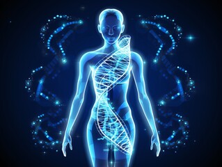 a woman with a dna structure