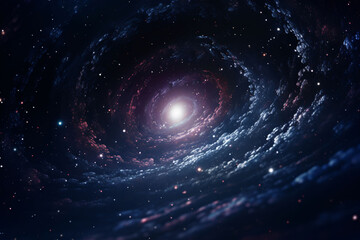 Wall Mural - Vibrant space vortex, cosmic black hole concept illustration