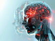 The complexity of the human brain inside the head, Futuristic , Cyberpunk