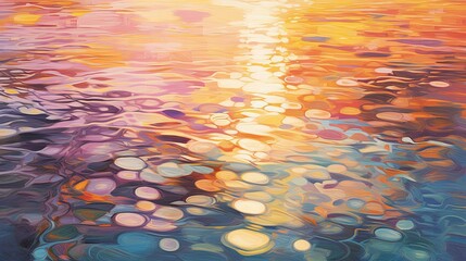 Wall Mural - A colorful spectrum of light reflected on a water surface