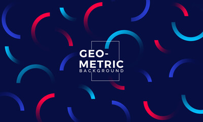 Poster - Abstract modern gradient geometric shape round in memphis colorful background