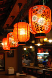 Fototapeta Paryż - Japanese Lanterns at restaurant at Kyoto
