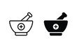 pestle and mortar icon vector