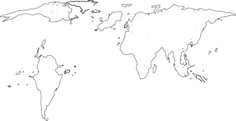 Wall Mural - world map outline vector design 6.