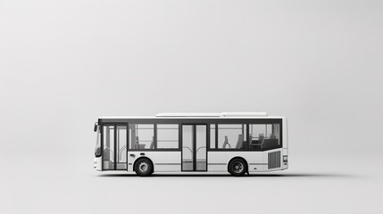 Wall Mural - Side view of a modern city bus with spacious design and copy space.