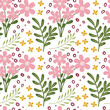 Blooming midsummer meadow seamless pattern. Plant background for fashion, wallpapers, print. Different flowers on the field. Liberty style millefleurs. Trendy floral design