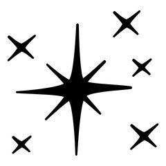 Wall Mural - sparkle star icon, vector hand drawn design element.