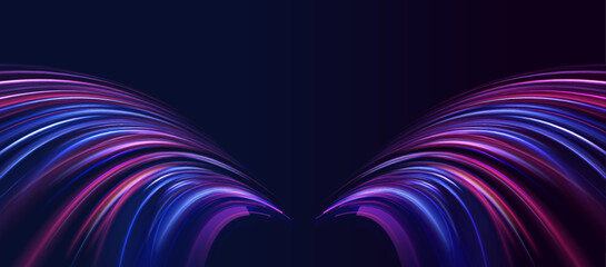 Aufkleber - Sport car is made of polygons, lines and connected dots. Light trail wave, fire path trace line, car lights, optic fiber and incandescence curve twirl. High speed road in night time abstraction. 