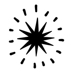 Wall Mural - sparkle star icon, vector hand drawn design element.