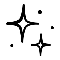 Wall Mural - sparkle star icon, vector hand drawn design element.