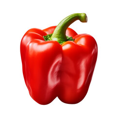 Red bell pepper isolated on transparent background.