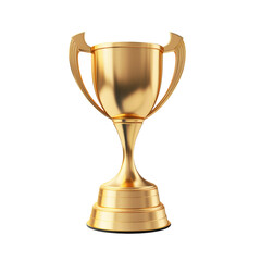 the image is a gold trophy. it has a shiny surface.