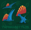 Flying Dinosaur Tupandactylus Cartoon Vector Illustration