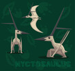 Flying Dinosaur Nyctosaurus Cartoon Vector Illustration