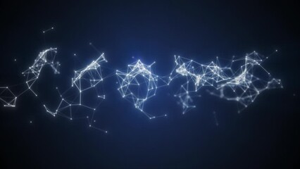 The digital age of technology, crimping data and transferring data to the cloud, storing information. Animation background for technology