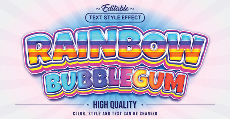 Editable text style effect - Rainbow Bubblegum text style theme.