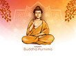 Happy Buddha Purnima religious Indian festival celebration card