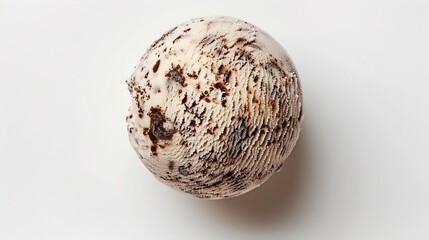 Poster - vanilla and chocolate ice cream ball isolated on white background top view : Generative AI