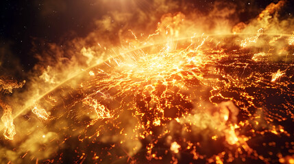 Poster - Brilliant Fusion at the Heart of the Sun Fueling Its Luminous Brilliance in Cinematic 3D Photographic Render