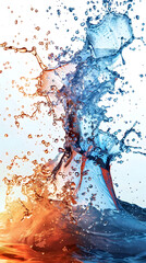 Canvas Print - Captivating Chromatic Collision:Fluid Dynamics in Vibrant Digital Art