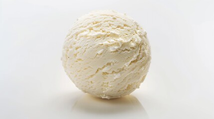 Poster - vanilla ice cream ball isolated on white background : Generative AI