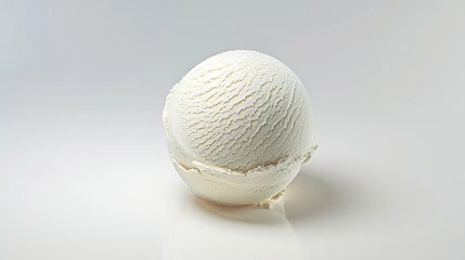 Poster - vanilla ice cream ball isolated on white background : Generative AI