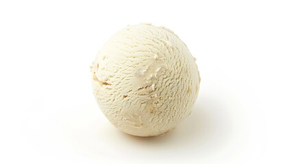 Poster - vanilla ice cream ball isolated on white background : Generative AI