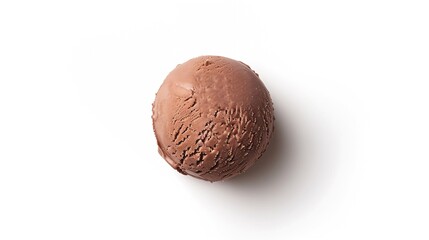 Poster - chocolate ice cream ball isolated on white background top view : Generative AI