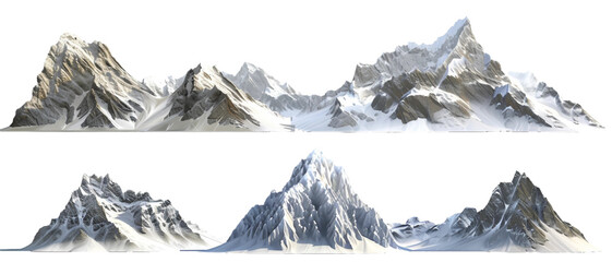 Sticker - Snow covered mountains PNG transparent background